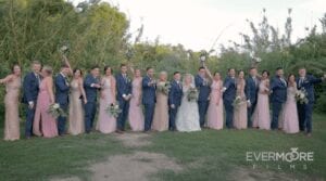 The entire bridal party in one frame - enjoyed working with Misty Dameron Photography to capture some wonderful memories | www.EvermooreFilms.com